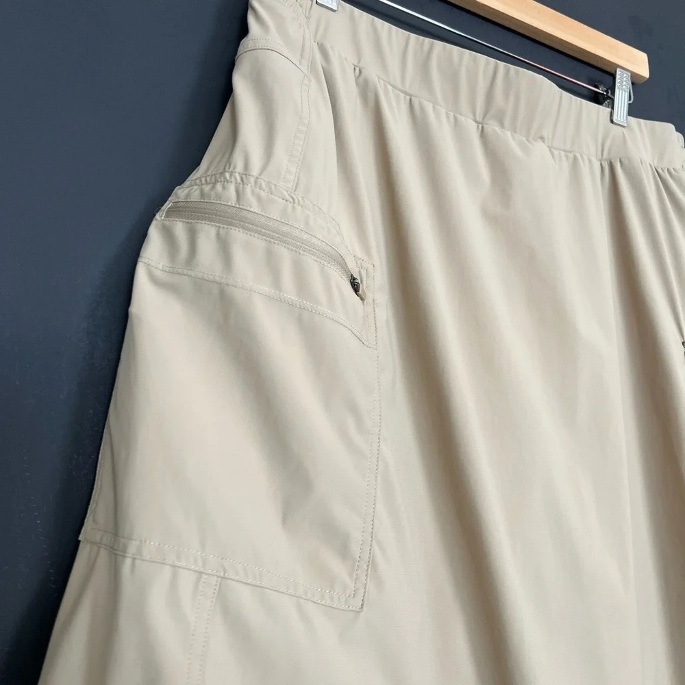 Baleaf Skirt Womens 2XL Tan Haas Cargo Zippered Pockets‎ Gorpcore Hiking UPF50+